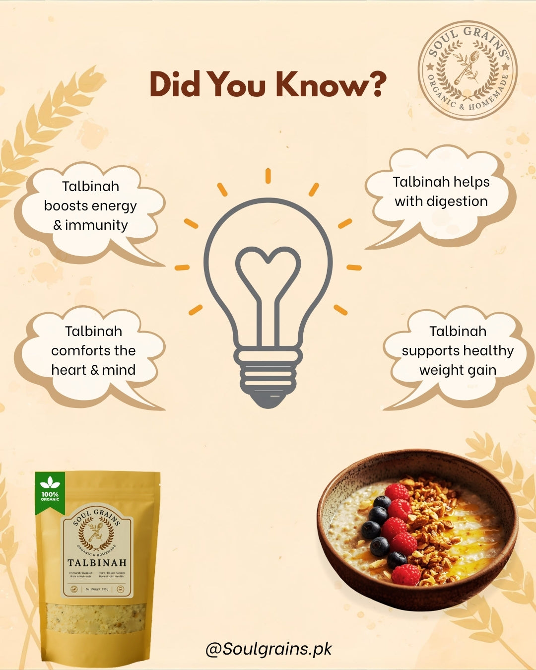 Talbinah for Weight Gain- 100% Organic - 12 Premium Ingredients